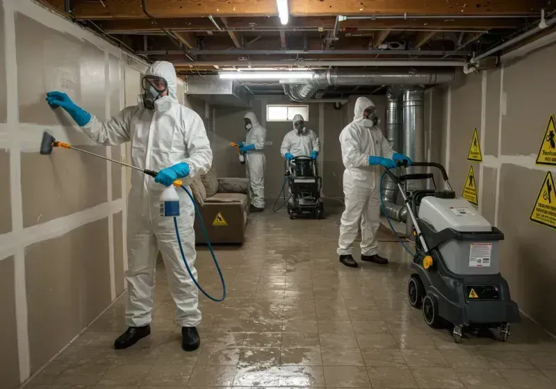 Basement Moisture Removal and Structural Drying process in Vinings, GA